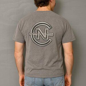 Vintage Nautica Competition Short Sleeve Grey Made in USA Tee Shirt Medium‎